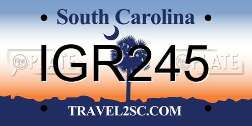 IGR245 South Carolina License Plate