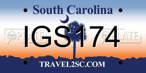 IGS174 South Carolina License Plate