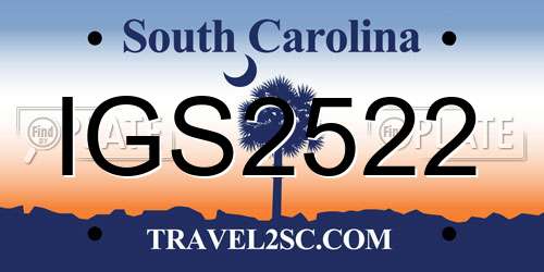 IGS2522 South Carolina License Plate