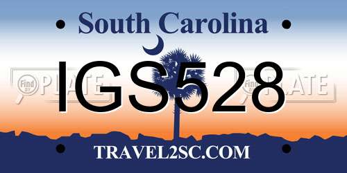 IGS528 South Carolina License Plate