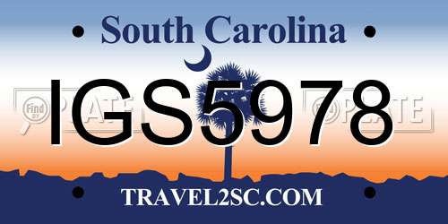 IGS5978 South Carolina License Plate