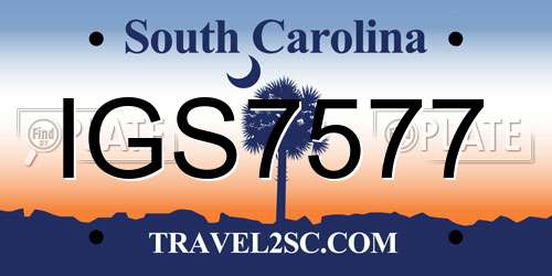IGS7577 South Carolina License Plate