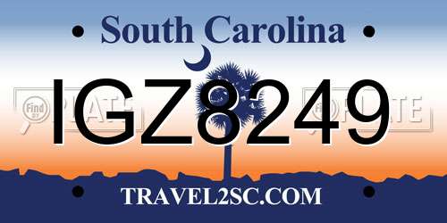 IGZ8249 South Carolina License Plate