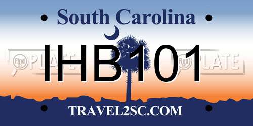 IHB101 South Carolina License Plate