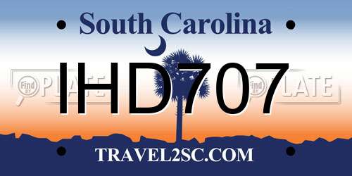 IHD707 South Carolina License Plate