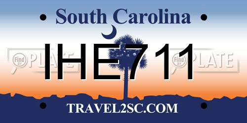 IHE711 South Carolina License Plate