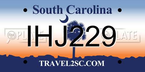 IHJ229 South Carolina License Plate