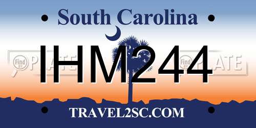 IHM244 South Carolina License Plate