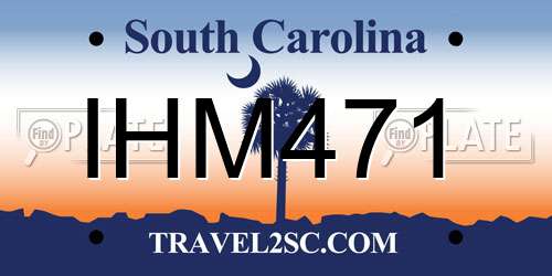 IHM471 South Carolina License Plate