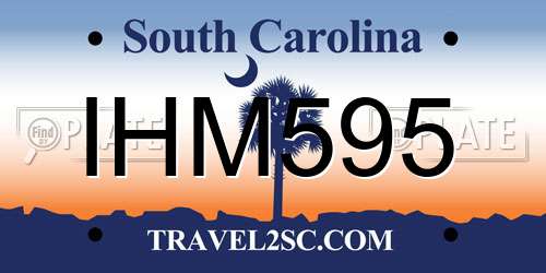 IHM595 South Carolina License Plate