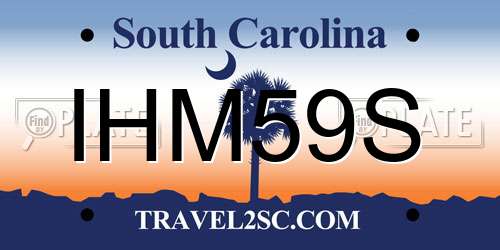 IHM59S South Carolina License Plate