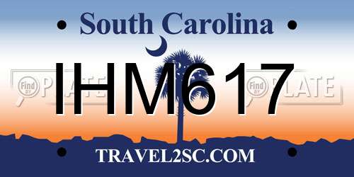 IHM617 South Carolina License Plate