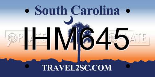 IHM645 South Carolina License Plate