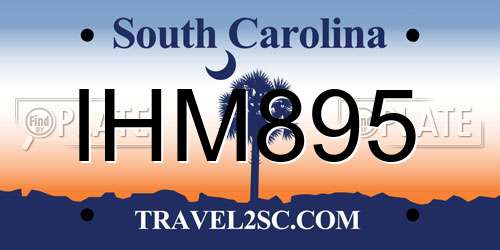 IHM895 South Carolina License Plate