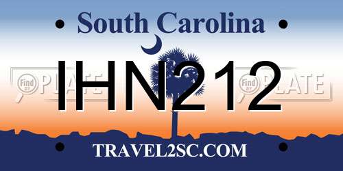 IHN212 South Carolina License Plate