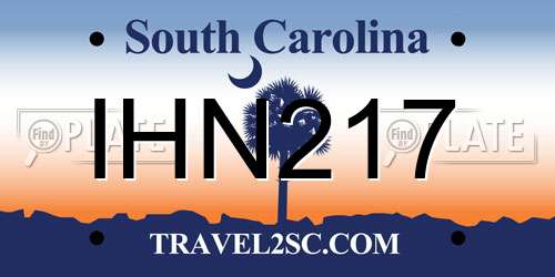 IHN217 South Carolina License Plate