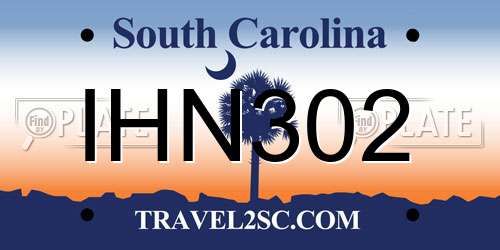 IHN302 South Carolina License Plate