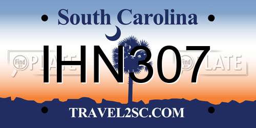 IHN307 South Carolina License Plate