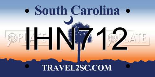 IHN712 South Carolina License Plate