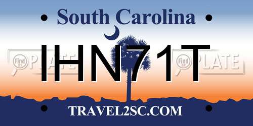 IHN71T South Carolina License Plate