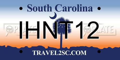 IHNT12 South Carolina License Plate