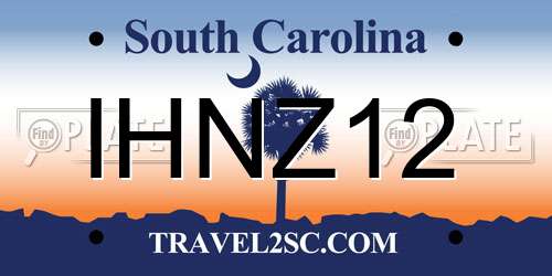 IHNZ12 South Carolina License Plate