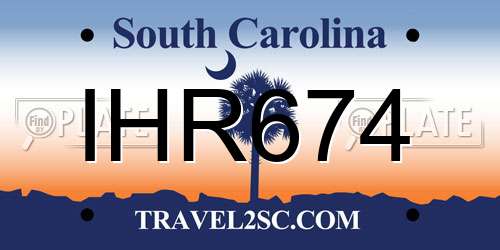 IHR674 South Carolina License Plate
