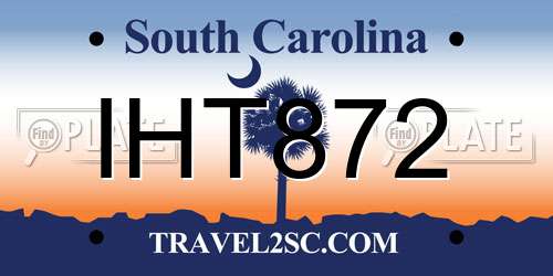 IHT872 South Carolina License Plate