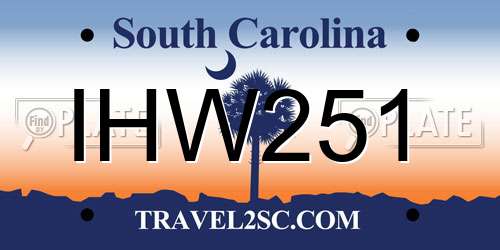 IHW251 South Carolina License Plate