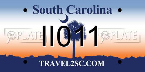 II011 South Carolina License Plate