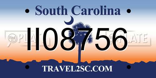 II08756 South Carolina License Plate