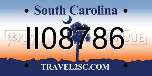 II08786 South Carolina License Plate