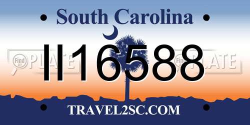 II16588 South Carolina License Plate