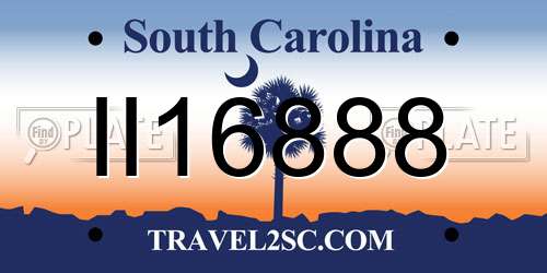 II16888 South Carolina License Plate