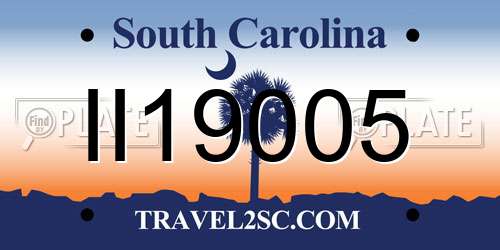 II19005 South Carolina License Plate