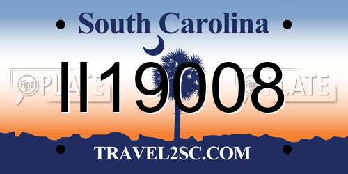 II19008 South Carolina License Plate