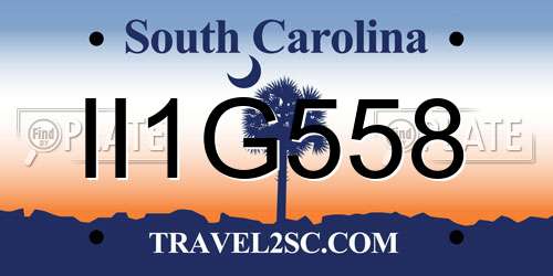 II1G558 South Carolina License Plate