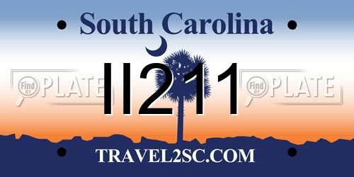 II211 South Carolina License Plate