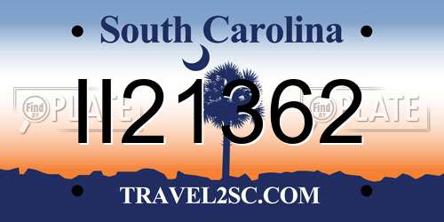 II21362 South Carolina License Plate