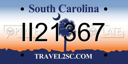 II21367 South Carolina License Plate