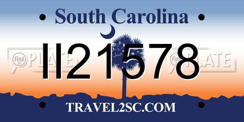 II21578 South Carolina License Plate