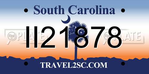 II21878 South Carolina License Plate