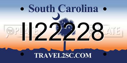 II22228 South Carolina License Plate