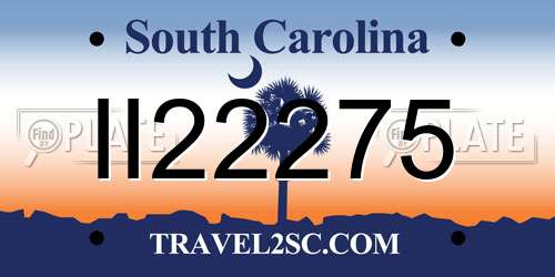 II22275 South Carolina License Plate