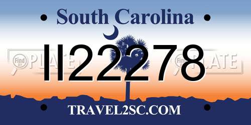 II22278 South Carolina License Plate