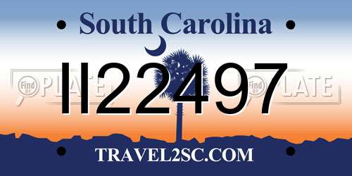 II22497 South Carolina License Plate