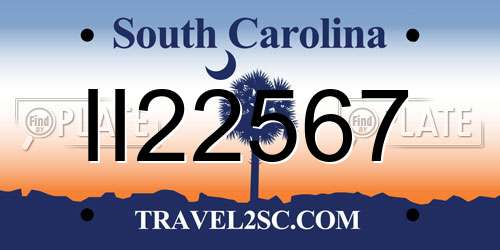 II22567 South Carolina License Plate