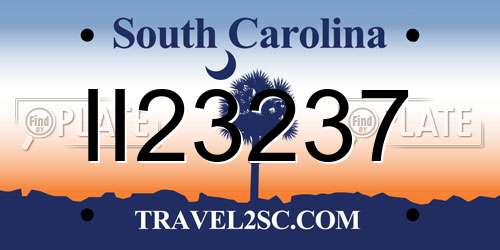 II23237 South Carolina License Plate