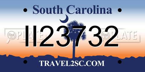 II23732 South Carolina License Plate