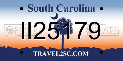 II25179 South Carolina License Plate